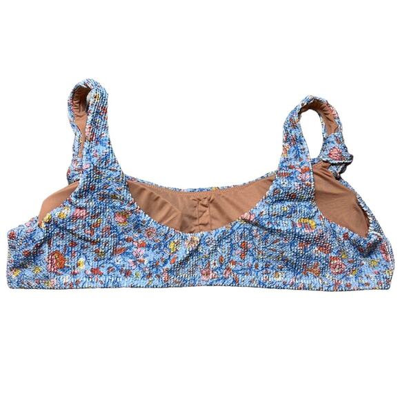 J.CREW Scrunchie Knotted Scoopneck Bikini Top in Afternoon Floral size 2X NEW - Picture 7 of 12